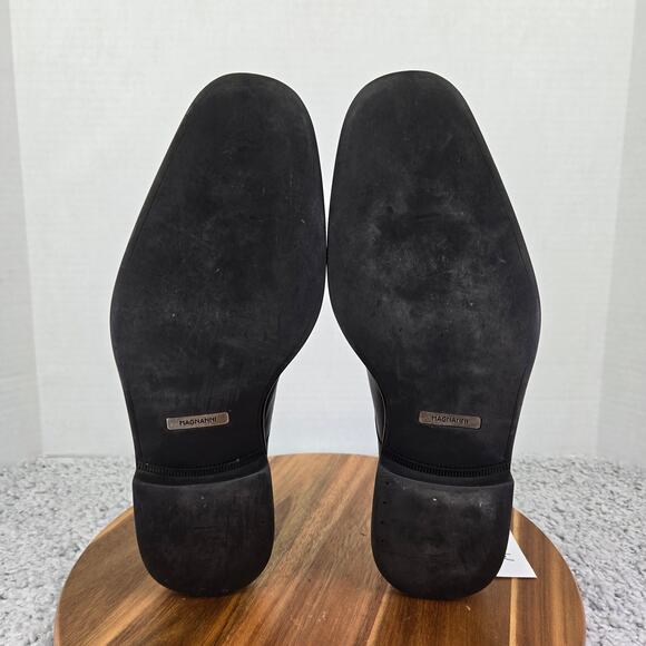 Magnanni Mens 10M Seve Black Leather Plain Toe Office Oxford Derby Dress Shoe main image 6